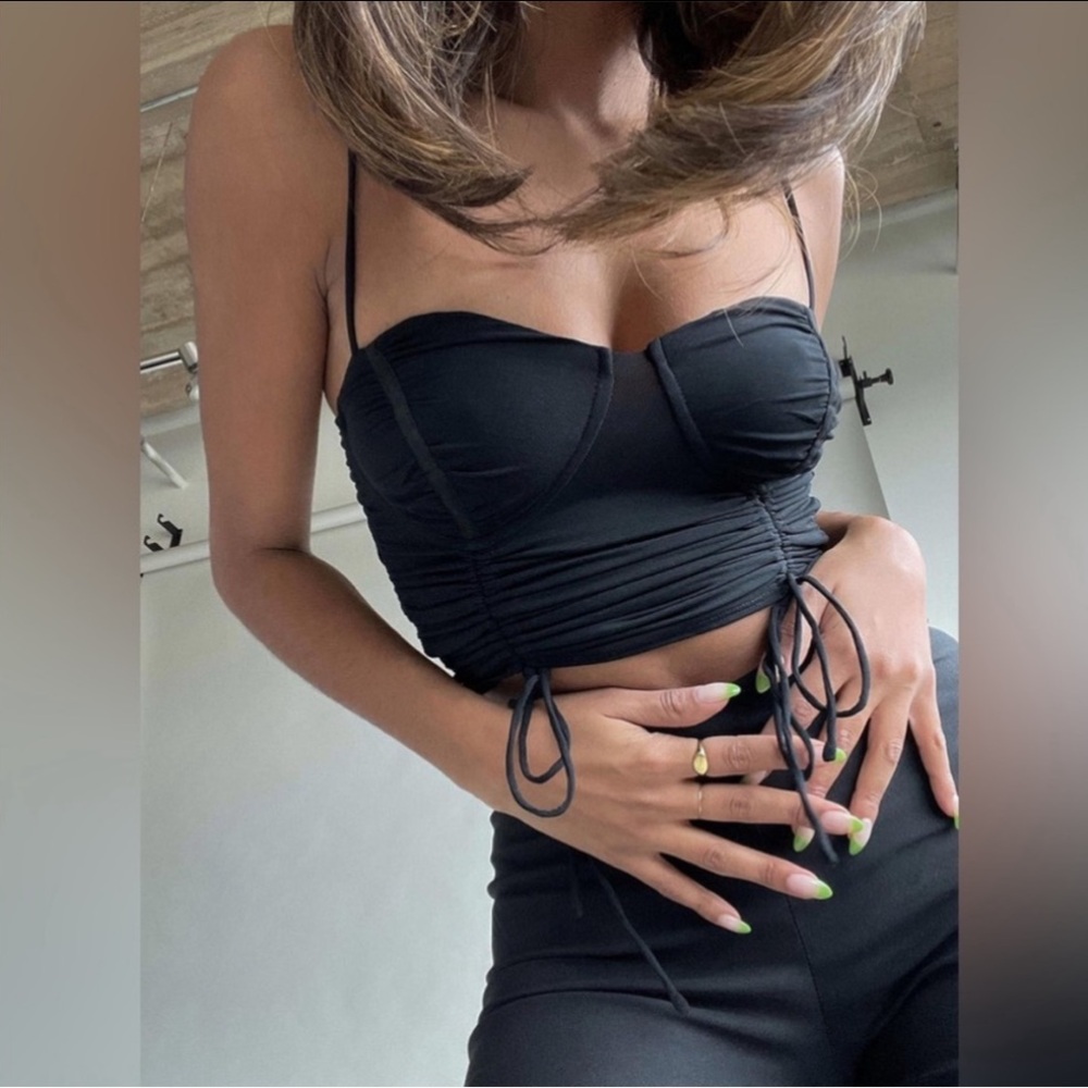 Princess Polly Shine Bright Crop Top Black